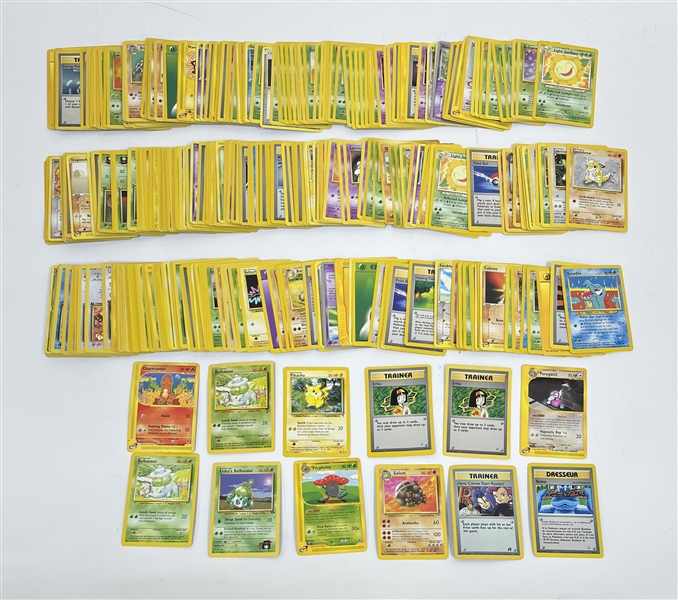 Collection of Over 300 Pokemon Cards w/ 7 Rare Cards
