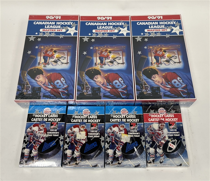 Lot of 7 Factory Sealed 1990-92 Hockey Card Boxes