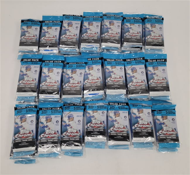 Large Collection of Over 50 Unopened 2019 Topps Chrome Baseball Value Packs *Tatis Jr. & Guerrero Jr. Rookie Year*