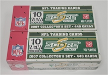 Lot of 2 Factory Sealed 2007 Topps Score Football Complete Sets