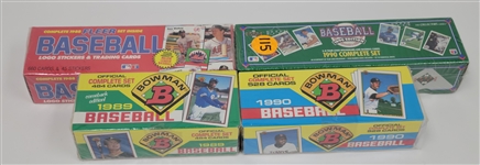 Lot of 4 Factory Sealed 1988-90 Various Baseball Complete Sets