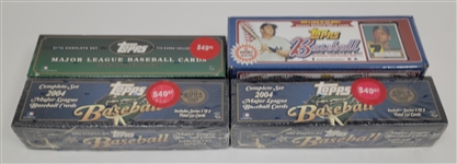 Lot of 4 Factory Sealed 2002, 2004, & 2006 Topps Baseball Complete Sets