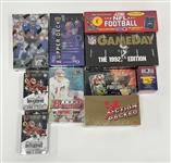 Lot of 10 Factory Sealed Various Football Card Boxes & Sets