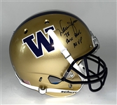Warren Moon Autographed & Inscribed Washington Huskies Full Size Replica Helmet Beckett