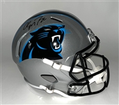 Christian McCaffrey Autographed Carolina Panthers Full Size Replica Helmet Beckett