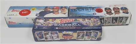 Lot of 3 Factory Sealed 2010, 2011, & 2014 Topps Baseball Complete Sets