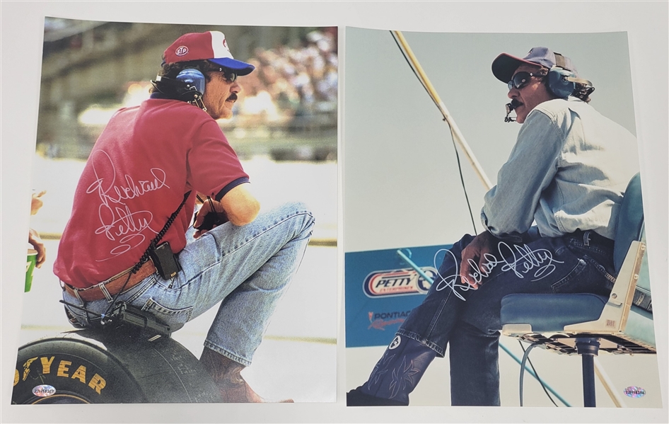 Lot of 2 Richard Petty Autographed 11x14 Photos
