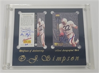 OJ Simpson Autographed 1994 Signature Rookies Card Sealed Plaque LE #809/2500