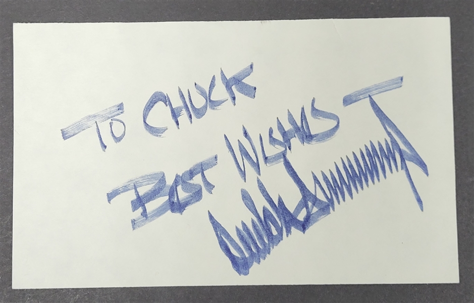 Donald Trump Autographed & Inscribed Index Card Dated 1989 w/ Beckett LOA