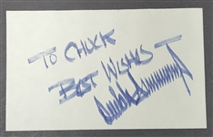 Donald Trump Autographed & Inscribed Index Card Dated 1989 w/ Beckett LOA