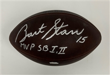 Bart Starr Autographed & Inscribed Official NFL "Duke" Football TriStar