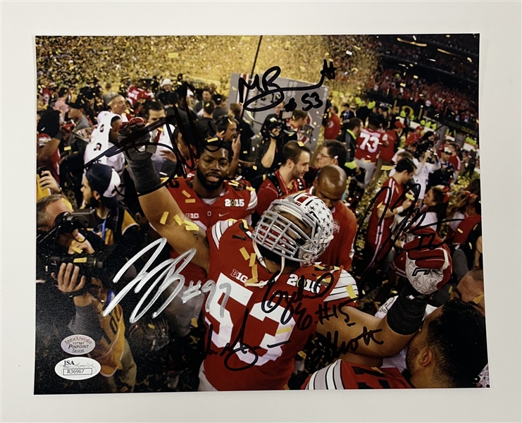 2014 Ohio State Football Signed 8x10 Photo w/ Bosa & Elliott JSA