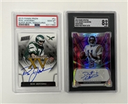 Lot of 2 Daunte Culpepper & Ron Jaworski Autographed Graded Cards