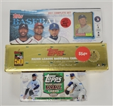 Lot of 3 Factory Sealed 1999, 2001, & 2011 Topps Baseball Complete Sets