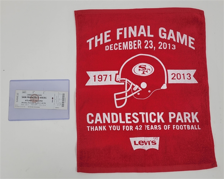Candlestick Park Final Game Ticket & Towel