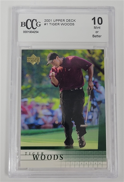 Tiger Woods 2001 Upper Deck #1 Card BCCG Mint 10