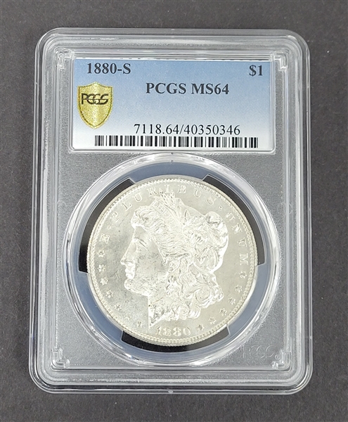 1880-S Morgan Silver Dollar Coin PCGS MS64