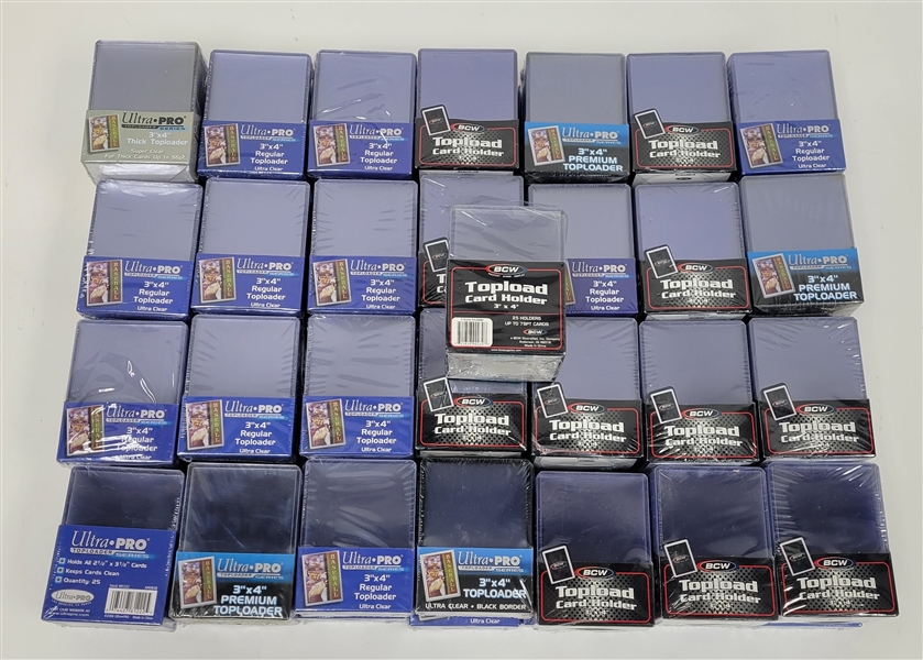 Large Collection of Factory Sealed Card Top Loaders