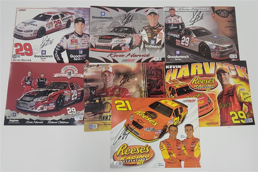 Lot of 7 Kevin Harvick Autographed Photos Beckett