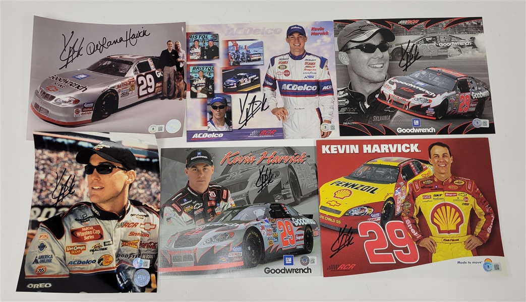 Lot of 6 Kevin Harvick Autographed Photos Beckett