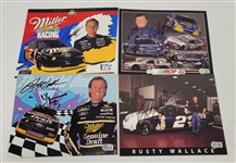 Lot of 4 Rusty Wallace Autographed 8x10 Photos Beckett