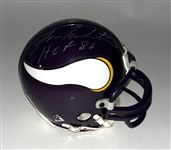 Fran Tarkenton Autographed & HOF Inscribed Minnesota Vikings Mini Helmet Beckett
