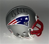 Drew Bledsoe Autographed New England Patriots Mini Helmet Beckett