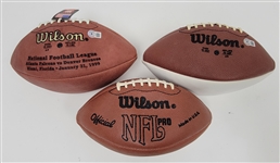 Lot of 3 Joe Namath, Joe Montana, & Roger Staubach Autographed Footballs Beckett