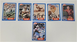 Lot of 6 Autographed 1988 Swell Football Cards w/ Unitas Beckett