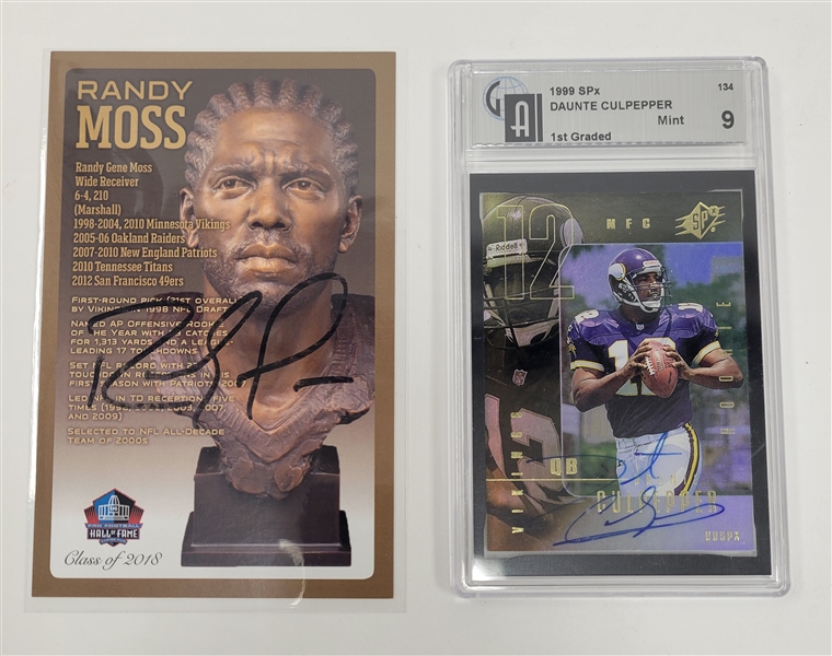 Randy Moss, Cris Carter, & Daunte Culpepper Card Collection w/ Moss & Culpepper Autographs