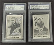 Lot of 2 Alex Wojciechowicz & Bruiser Kinard Autographed 1977 Touchdown Football Cards PSA/DNA