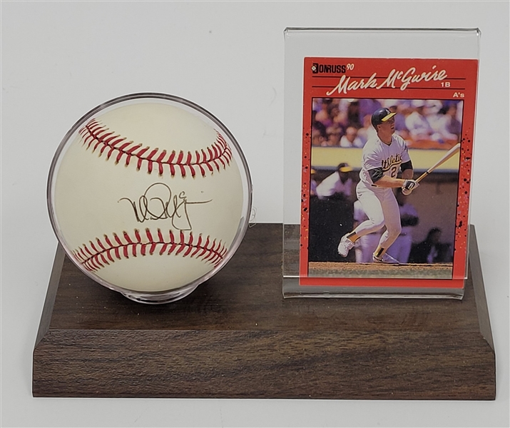 Mark McGwire Autographed OAL Baseball w/ Card Beckett LOA