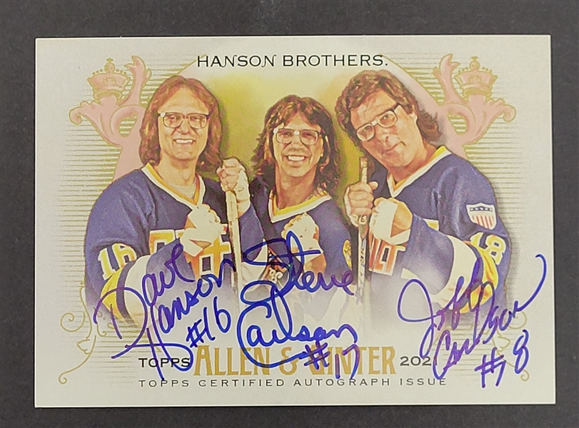 Hanson Brothers Autographed 2021 Allen & Ginter Card