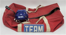 Jack Hughes #12 1980 Team USA Used Hockey Equipment Bag & Game Used Helmet w/ Provenance