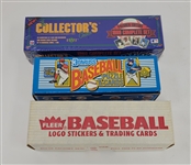 Lot of 3 Factory Sealed 1989 Fleer, Donruss, & Upper Deck Baseball Complete Sets