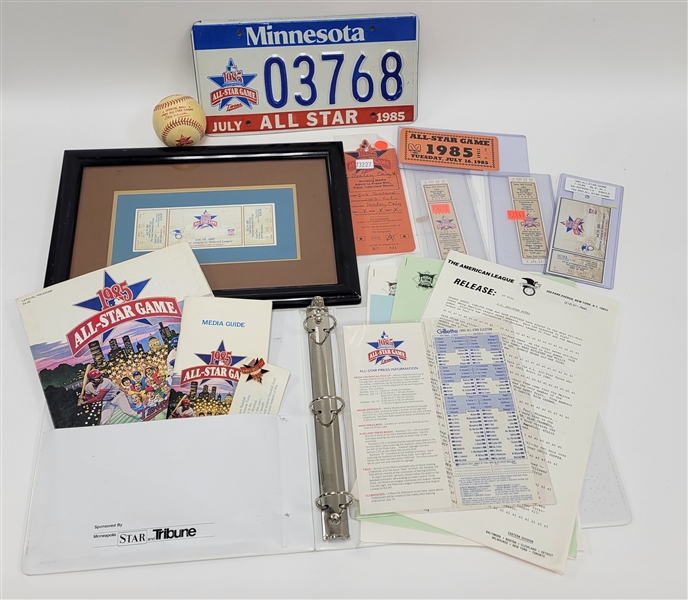 1985 MLB All-Star Game Collection w/ Tickets, Media Press Kit, & More