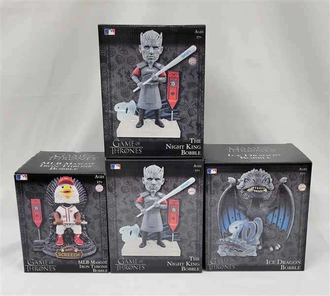 Lot of 4 Large Unopened "Game of Thrones" Washington Nationals Bobbleheads