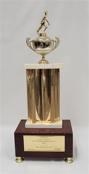 Sam Mele 1965 AL Manager of the Year Massachusetts State Knights of Columbus Trophy