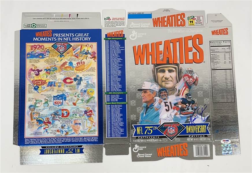 Walter Payton Autographed 75th Anniversary Wheaties Box LE #21/93 PSA/DNA