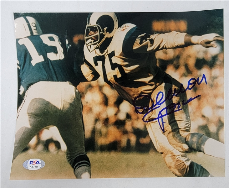 Deacon Jones Autographed Los Angeles Rams 8x10 Photo PSA/DNA