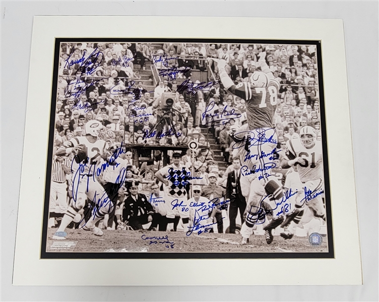 1969 New York Jets Team Signed Matted 16x20 Photo 25 Signatures w/ Namath Steiner