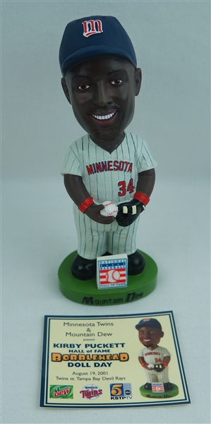Kirby Puckett 2001 Hall of Fame Bobblehead Made by Alexander Global w/COA