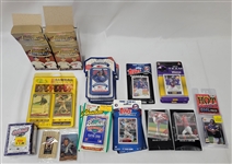Collection of Unopened Baseball & Football Cards w/ Ohtani Topps Now Rookie Sets