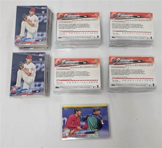 Collection of Los Angeles Angels Team Card Sets w/ 18 Ohtani Rookies