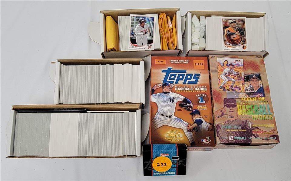 1999, 2008, & 2013 Topps & Bowman Baseball Complete Sets w/ 1995 Fleer Hobby Box