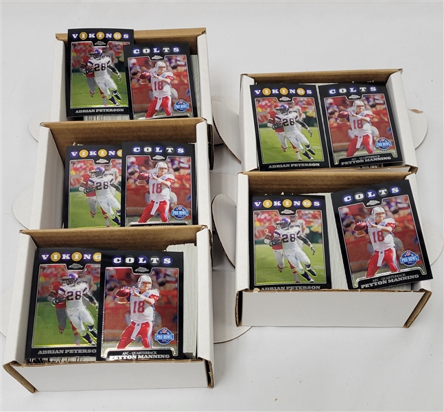 Lot of (5) 2008 Topps Chrome Football Complete Sets