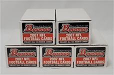 Lot of (5) 2007 Bowman Football Complete Sets *Peterson & Johnson Rookies*