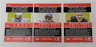 Lot of (5) 2007 Bowman Football Complete Sets *Peterson & Johnson Rookies*
