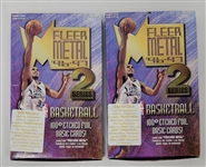 Lot of 2 Opened 1996-97 Fleer Metal Series 2 Basketball Hobby Packs *Possible Kobe Rookie*