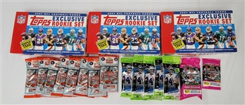 Collection of Unopened Football Card Boxes & Packs w/ 2020 Value Packs